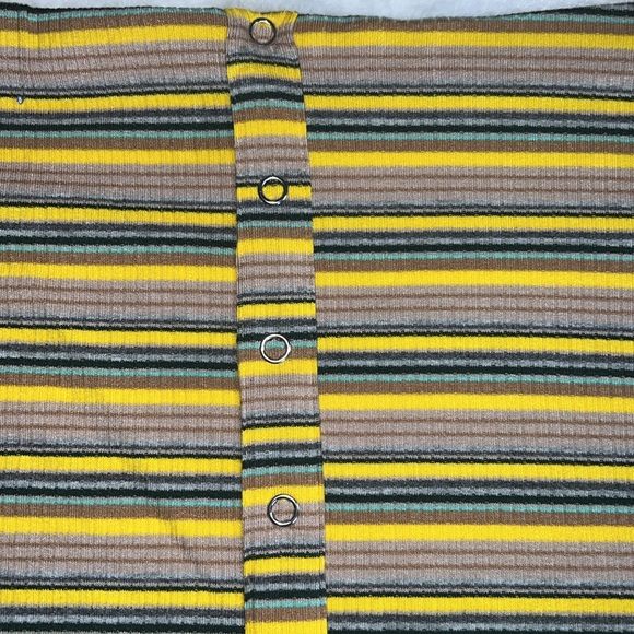 NWT NIP Olivaceous striped mini skirt Size:M - Picture 2 of 5